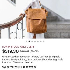 Cyan Leather backpack